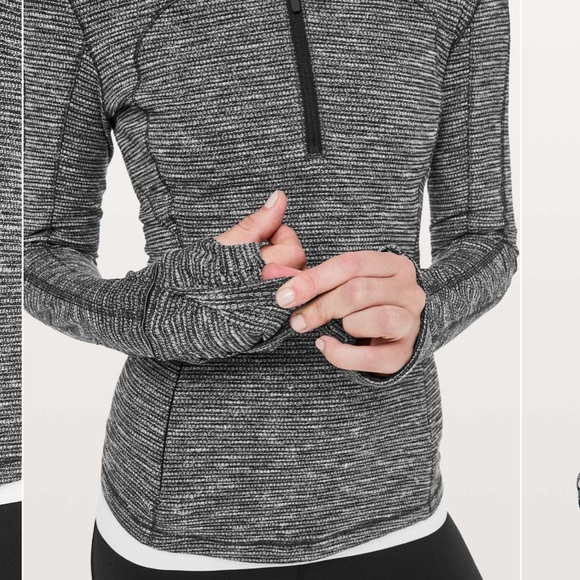 Lululemon Run Briskly 1/2 Zip Coco Pique Black White size 8 - Picture 4 of 15